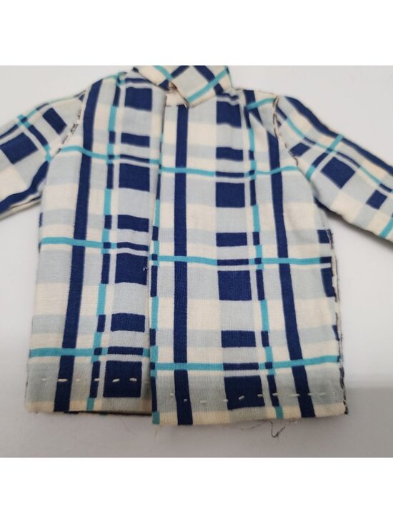 Vintage 1960s Handmade Checkered Shirt Suitable for Ken Doll Clothes - Picture 4 of 11
